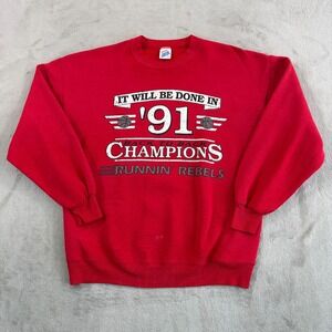 Vintage 90s NCAA UNLV Running Rebels Champs Crew Sweatshirt Men Large Tarkanian
